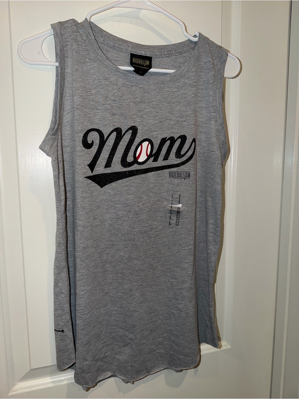 Baseballism "Mom" Sleeveless Tank Top - Gray